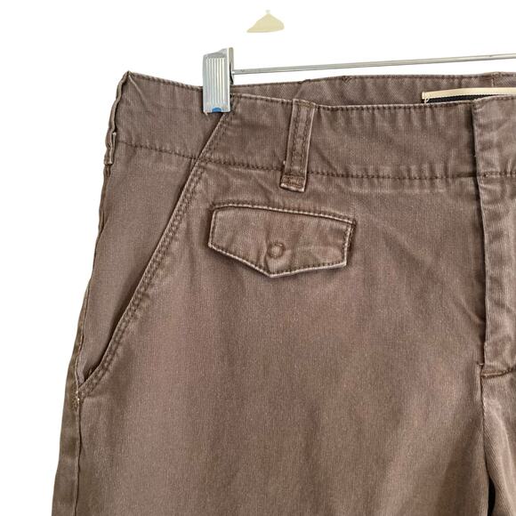 Anthropologie Daughters of Liberation Brown Zip Ankle Straight Cargo Pants Sz 34 - Picture 10 of 16